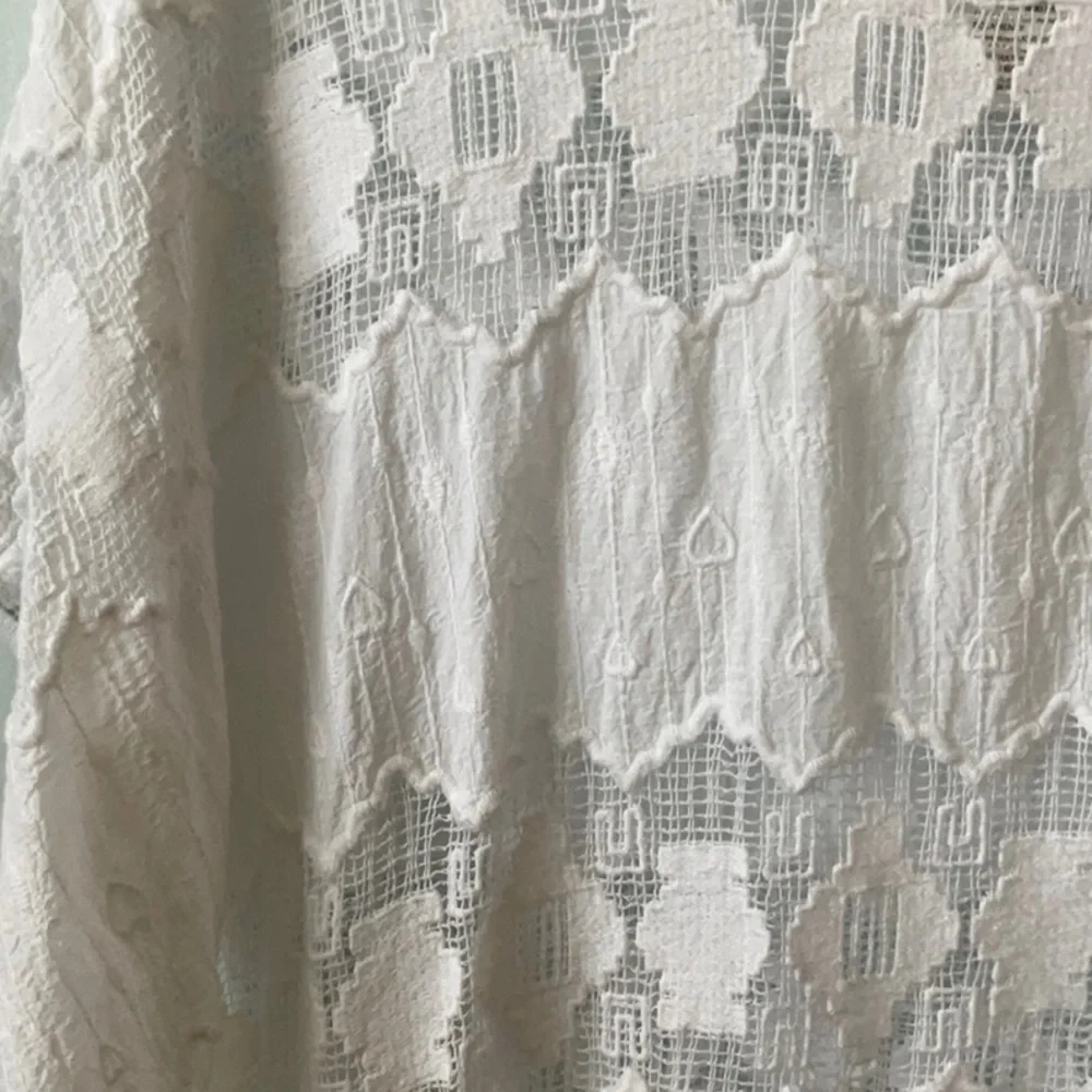 Chico's White Lace with Fringe Poncho - Picture 4 of 7